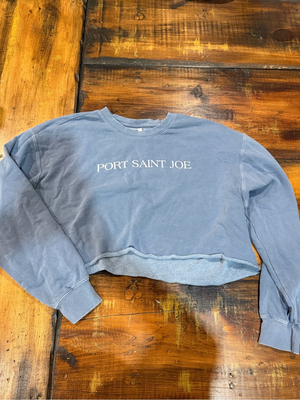 Comfort Colors Blue "Port Saint Joe" Cropped Sweatshirt